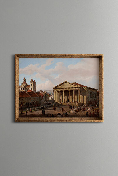 epiqart Historic European City - Vintage Patterned Frame - Slim Model