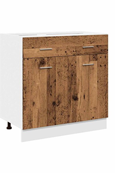 vidaxl Dulap inferior cu sertar “Lyon” lemn vechi 80x46x81,5cm
