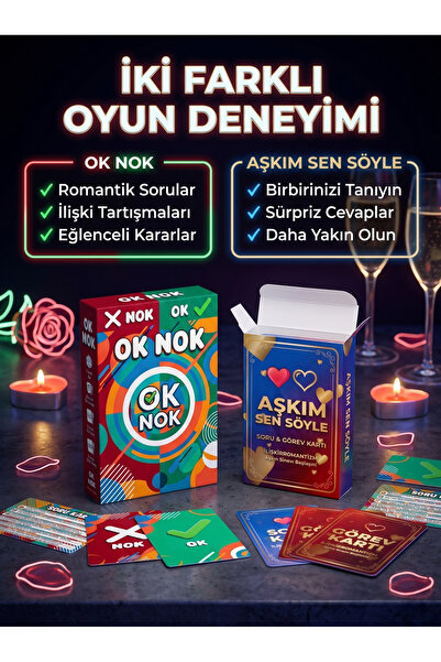 RKO OK NOK Ve Aşkım Sen Söyle | Sevgili Oyunu Seti | Romantik Soru ve Görev K...