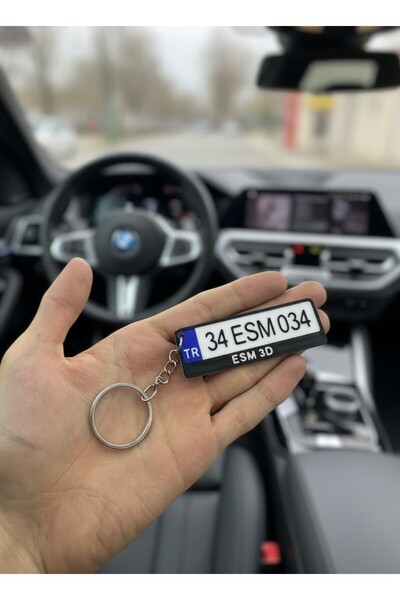 ESM3D Kişiye Özel Araç Plakası Anahtarlık – İsim Yazılı Premium 3D Baskı