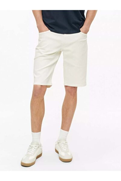 s.Oliver Men's denim shorts, mid-rise, Regular fit, White