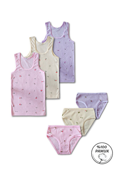 Panfilia 100% bumbac, set de 6 piese pentru fete, chiloți sport, set de 3 pie...