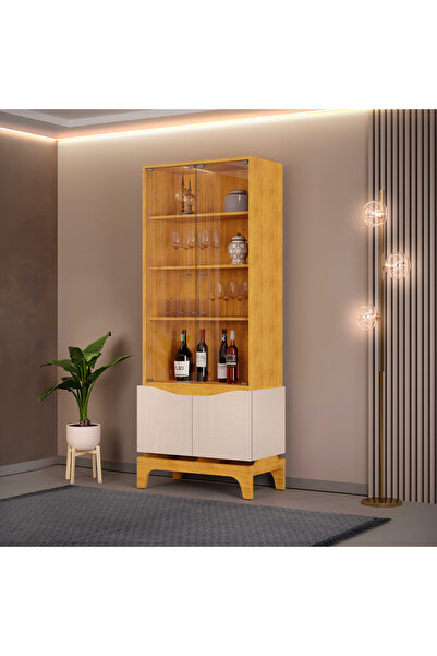 Home Box Nemo 4-Door Glass Curio Cabinet