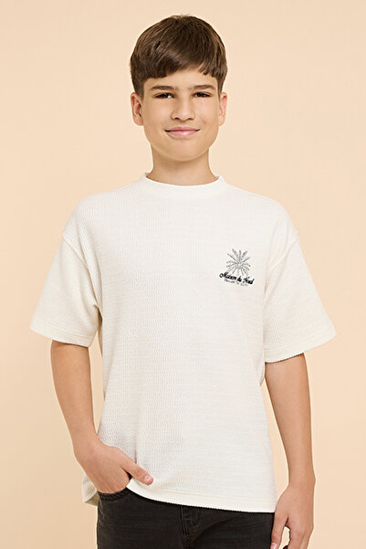 R&B Printed T-Shirt with Crew Neck and Short Sleeves