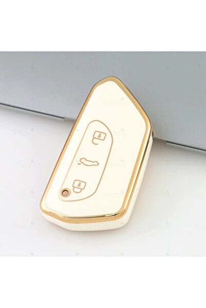 Alazpay Skoda Octavia Kodiaq Elroq Enyaq Superb Gold Edge Tpu Key Case Cover ...