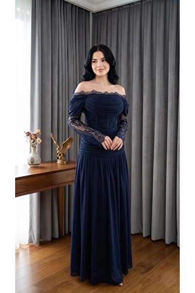 111124 Enchanting Navy Blue Dress