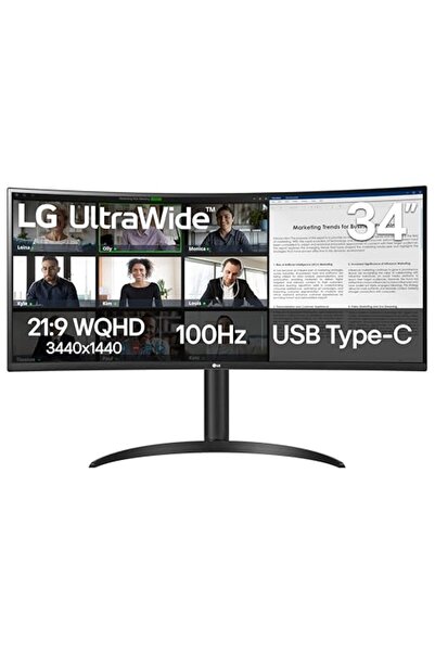 LG 34WR55QK-B 86,4 cm UltraWide WQHD (3440 x 1440) Kavisli Bilgisayar Monitör...