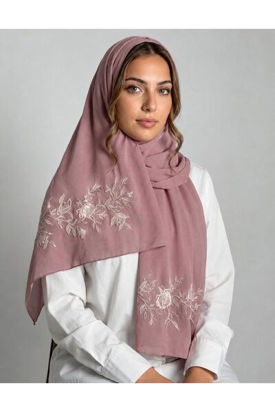 Veil Designer Two-Layered Bridal Veil with Embroidery on Both Ends, Roses and...