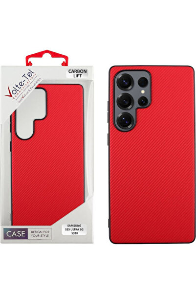 Other Volte-Tel Carbon Lift Κόκκινο Κάλυμμα Πλάτης Σιλικόνης (Galaxy S25 Ultra)