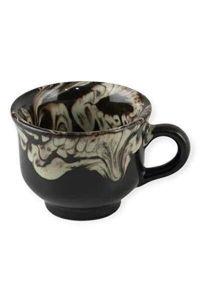 Ceramica Martinescu Canita din lut pentru tuica, 25 ml, neagra, glazurata, tr...