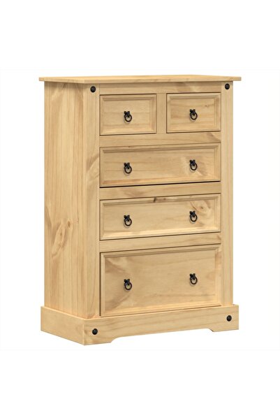 vidaxl Dulap cu sertare „Corona”, 80x43x114 cm, lemn masiv de pin
