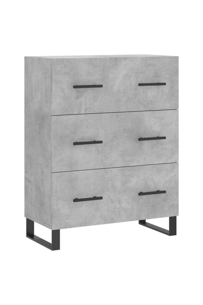 vidaxl Servantă, gri beton, 69,5x34x90 cm, lemn compozit