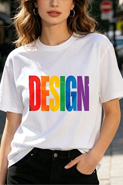 Fleck Womens T Shirts Design Rainbow Print Casual Style Fashion Statement Gra...