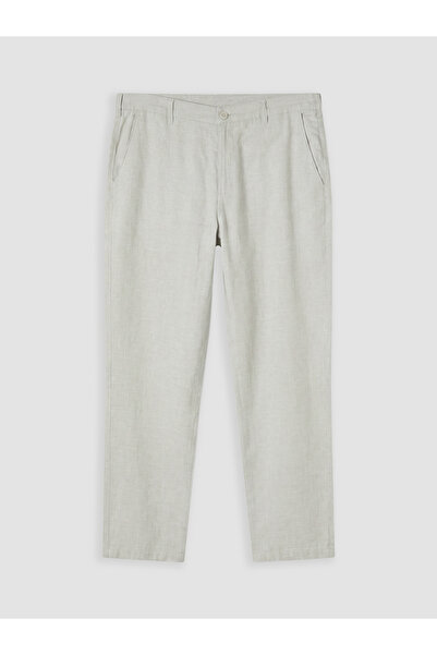 LC Waikiki Gray Regular Fit Linen Blend Men's Chino Trousers