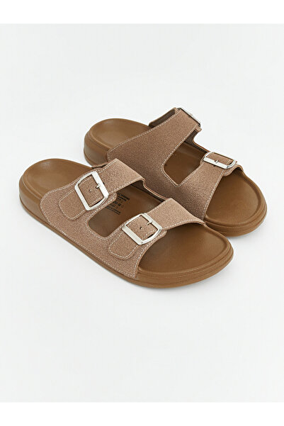 LC Waikiki Beige Suede Look Men's Slippers