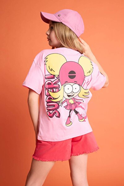 DeFacto Tricou supradimensionat pentru fete, 100% bumbac, Super 1 Set H7947A8...