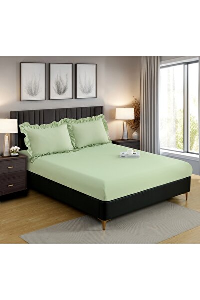 Alhabib bedding طقم شرشف شارم مطاط اخضر فاتح مزدوج 3 قطع
