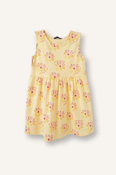 DeFacto Desenli Kolsuz Elbise Kız Bebek C0074A526SM