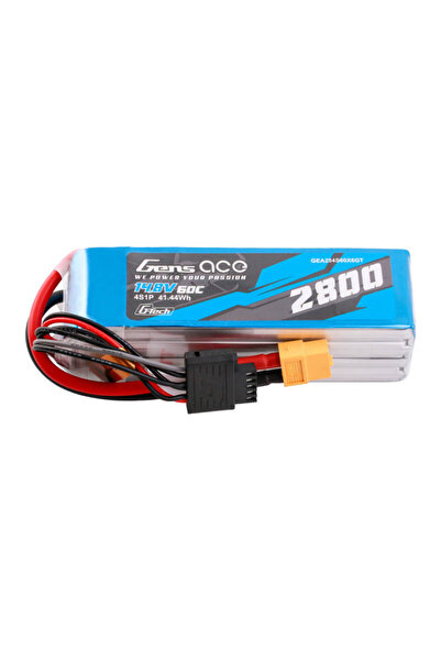 GENS ACE Baterie G-Tech 2800mAh 14.8V 60C 4S1P Pentru model RC dronă XT60