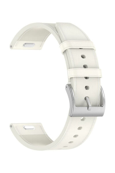 Techsuit Δερμάτινο Λουράκι Λευκό (Samsung Galaxy Watch4/5 Active 2 Huawei Wat...