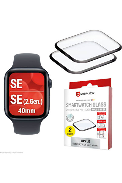 Displex FC Γυαλί Apple Watch SE 2 40mm Μαύρο Πακέτο 2 τεμαχίων