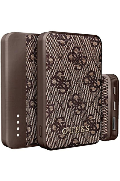 Guess Μεταλλικό Power Bank με Λογότυπο 5000mAh 15W με Θύρα USB-A και Θύρα USB...