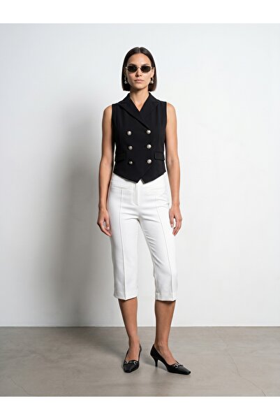 Dilvin 60620 Double-Breasted Cut Vest-Black