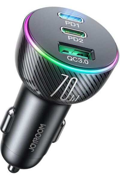 Joyroom JR-CL26 Φορτιστής Αυτοκινήτου 70W με Θύρες: 1xUSB 2xType-C Μαύρο Χρώμα