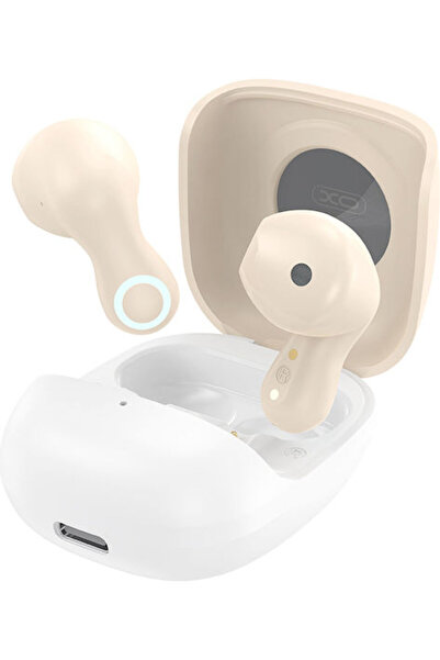 Xo G28 Ακουστικά Bluetooth Handsfree με Θήκη Φόρτισης Μπεζ