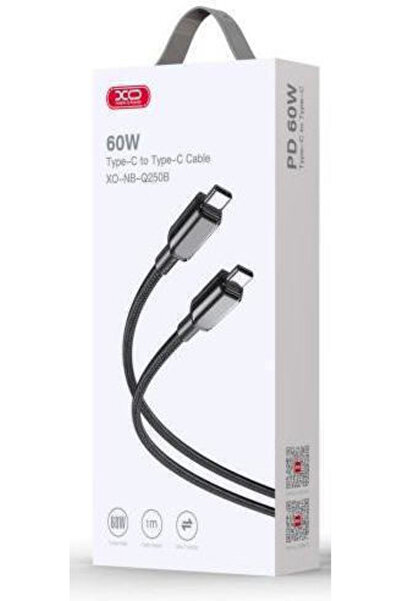 Xo NB-Q239B Καλώδιο USB 2.0 USB-C Αρσενικό - USB-C 60W PD Μαύρο 1μ XO-NB239B-BK