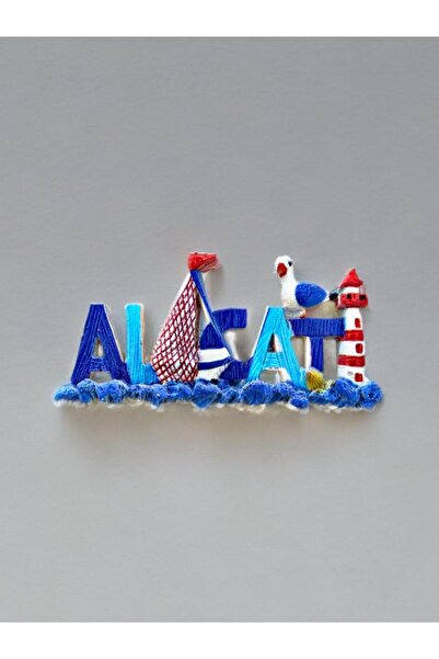 Mundy ALAÇATI Temalı Polyester Kabartmalı Magnet 10 x 5 cm – Dekoratif Hediye...