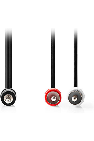 Nedis Καλώδιο Jack 3.5mm, Αρσενικό 3.5mm - 2x RCA Αρσενικό, Μαύρο, 15μ, Με επ...