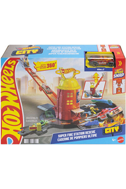HOT WHEELS Πόλη - Σούπερ Πυροσβεστικός Σταθμός Πίστα 1:64 Πυροσβεστικό Όχημα ...