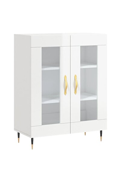 vidaxl Dulap, alb extralucios, 69,5x34x90 cm, lemn compozit