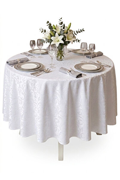 Dome Eastern Luxurious Round Yarn-Dyed Fabric Tablecloth – Soft Touch, Elegan...