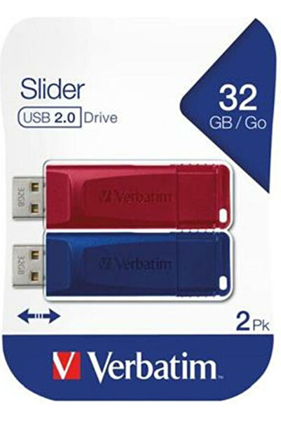 Verbatim Σλάιντερ (2 τεμάχια) 32GB USB 2.0 Στικάκι Πολύχρωμο