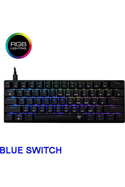 white shark Shinobi 2 Μηχανικό Πληκτρολόγιο Gaming 60% με προσαρμοσμένους μπλ...