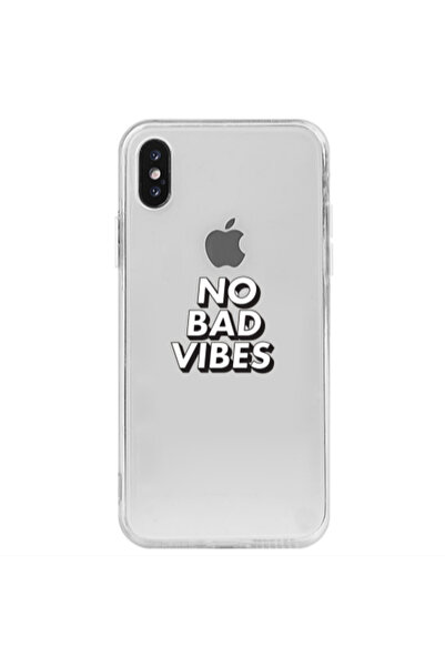 Other Apple iPhone Xs No bad vibes Transparent Silicone TPU Θήκη