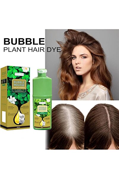 BRIGHT FACE Hair Dye Brown Shampoo Plant-based Formula 500ml