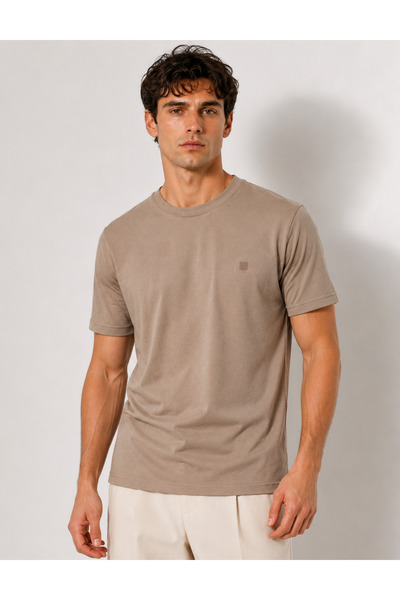 RAFF MAĞAZA Lyocell Rayon Fabric Blend Crew Neck T-Shirt