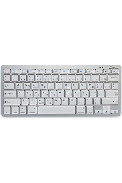 MediaRange MROS132-GR Ασύρματο πληκτρολόγιο Bluetooth Μόνο Ελληνικό Ασημί