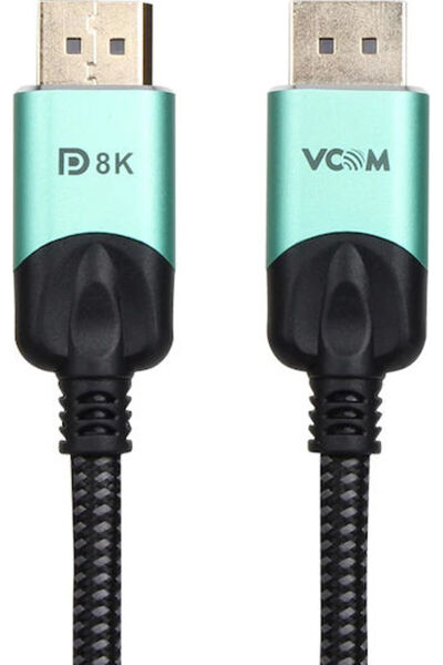 VCOM Καλώδιο DisplayPort αρσενικό - DisplayPort αρσενικό 1,5μ Μαύρο