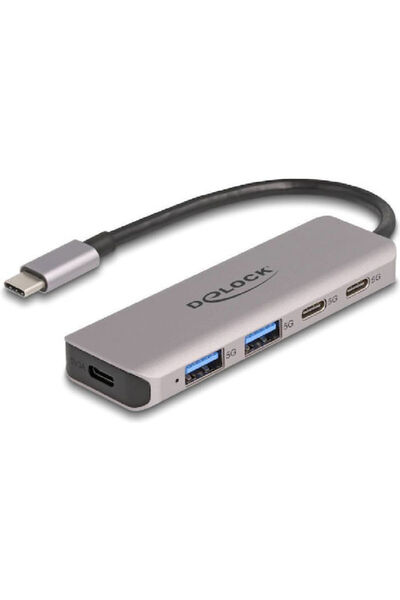 DELOCK USB 3.1 USB-C Διανομέας 5 Θυρών Γκρι Κωδικός: 64239