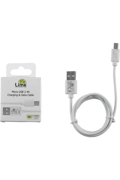 Lime&co Lime L01 1μ Κανονικό Καλώδιο USB 2.0 σε micro USB Λευκό (8215322)