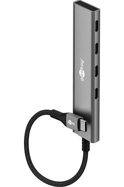 goobay Διανομέας USB 4 Θυρών USB 3.2 με σύνδεση USB-C Γκρι Κωδικός: 76564