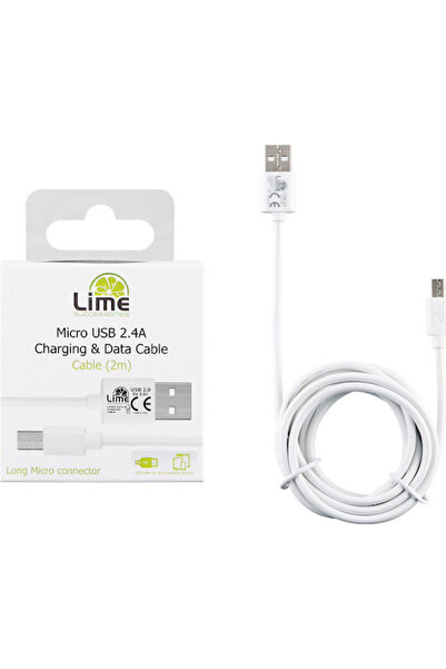 Lime&co Lime LUM02 2μ Κανονικό Καλώδιο USB 2.0 σε micro USB Λευκό (61337)
