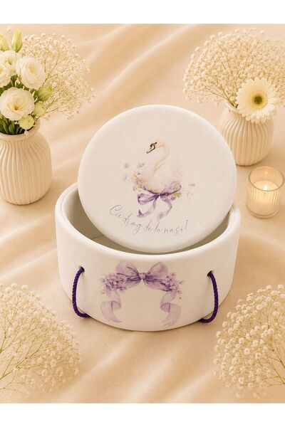 BUTERFLYMODEM Cutie buretata pentru Trusou Imprimeu Swan Grace