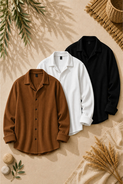 legends butik Set de 3 cămăși din țesătură otomană pentru bărbați – Pachet av...