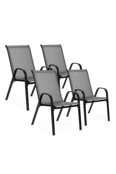 MultiGarden Set de 4 scaune de grădină și terasă MultiGarden, metal, textil, ...