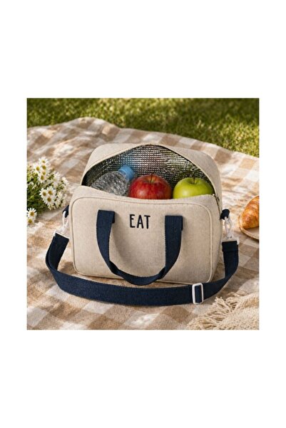 OEM Beige Linen Thermal Bag 29x15x24cm - 10L, Ideal for Daily Use